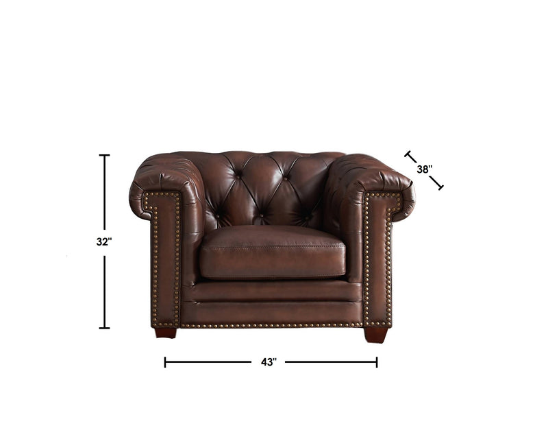 Hydeline Standwood Leather Chair - Brown