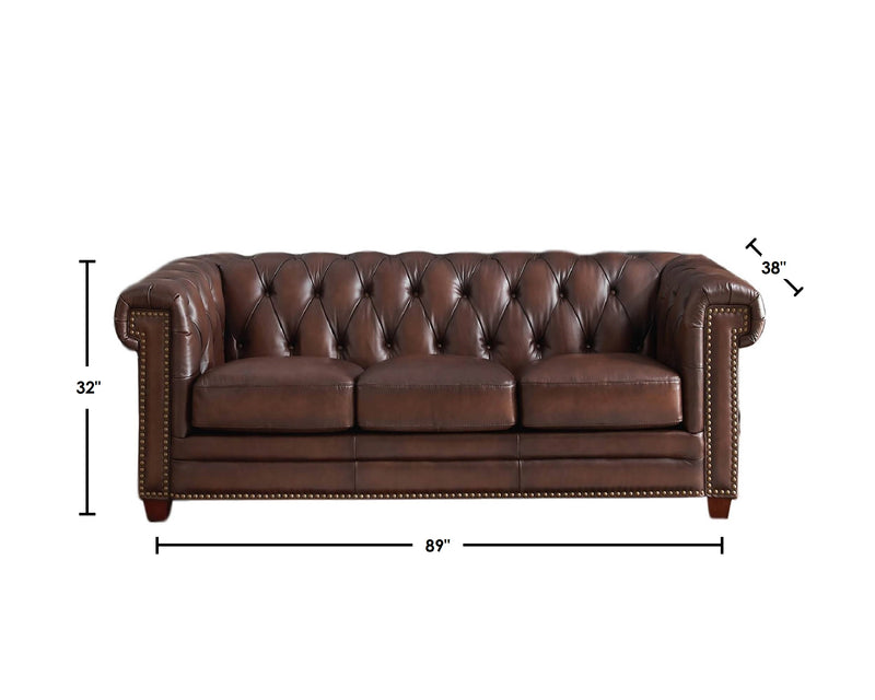 Hydeline Standwood Leather Sofa - Brown