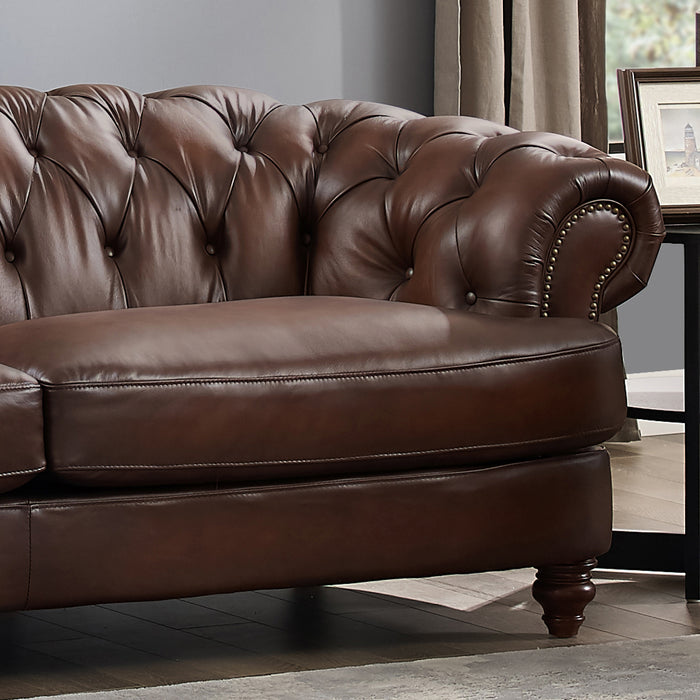 Hydeline Brixton Leather Loveseat - Brown