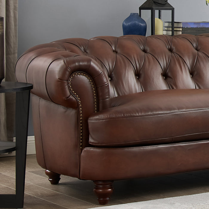 Hydeline Brixton Leather Sofa - Brown