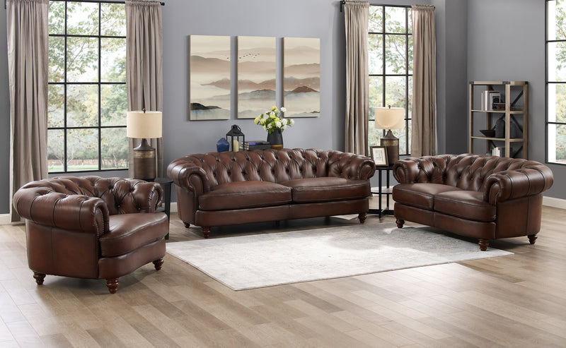 Hydeline Brixton Leather Sofa - Brown