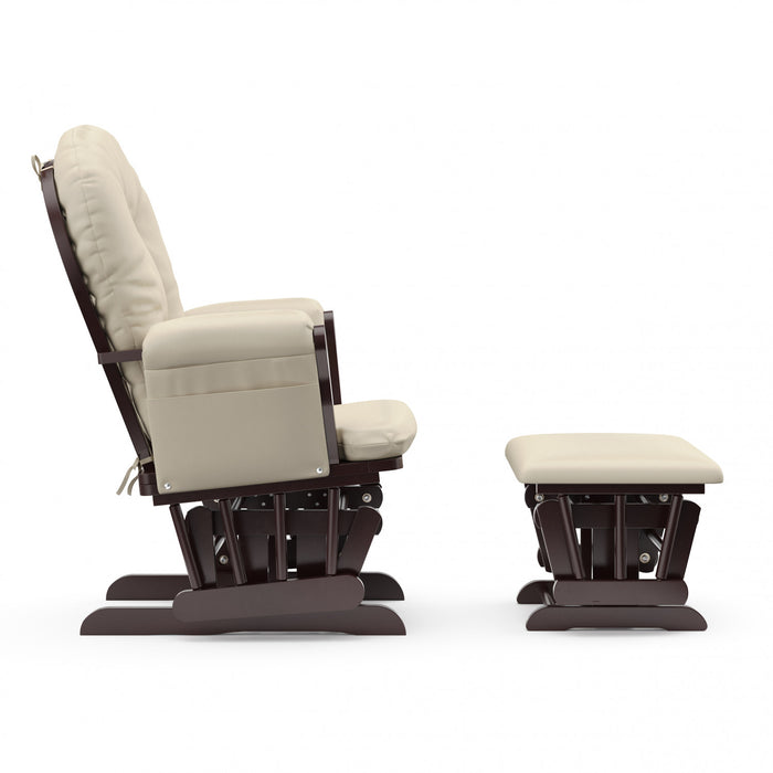 Storkcraft Hoop Glider and Ottoman - Espresso/Beige