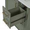 Emerson 30 Inch Bathroom Vanity with Ceramic Sink and Three Drawers, Olive Green | Emerson Meuble de salle de bain 30 pouces avec vasque en ceramique et trois tiroirs, Vert olive
