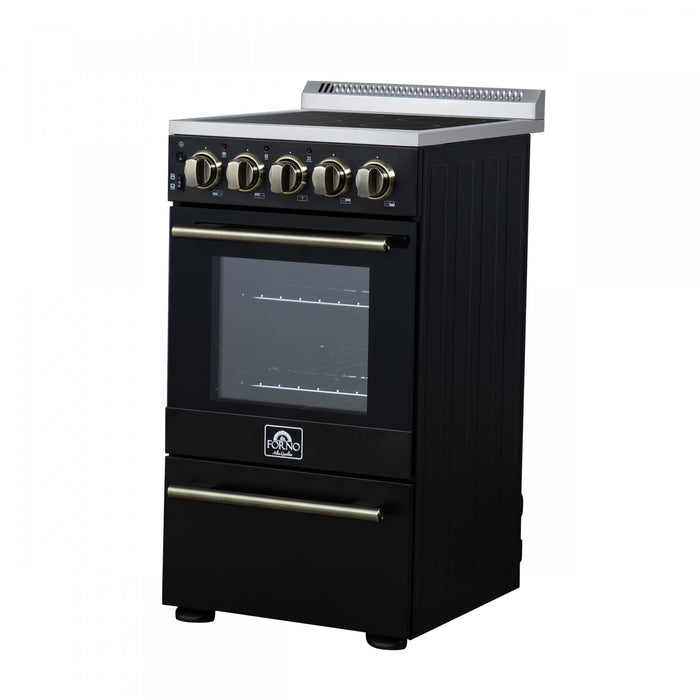 Forno Pallermo 20 Inch Electric Range in Black, 2.05 cu.ft. - FFSEL6051-20BLK
