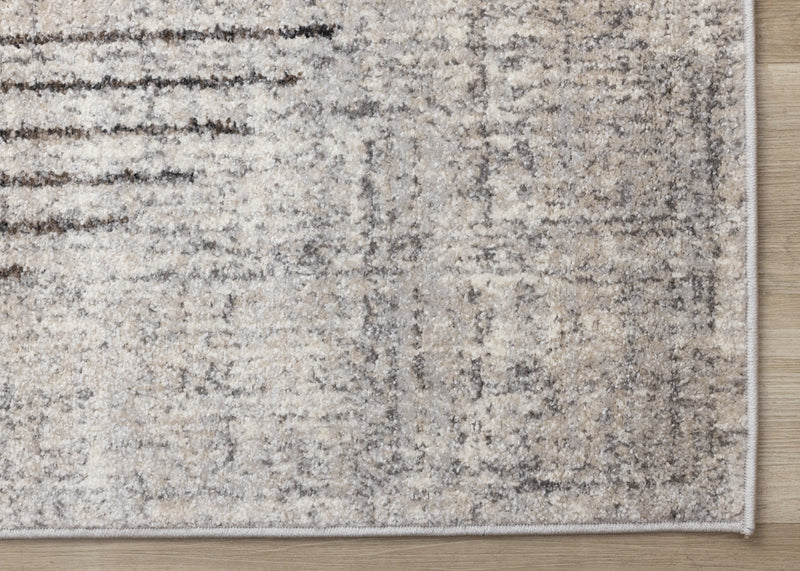 Solace Soft Low-Pile Grey White Merging Circles Area Rug - 7'10\" x 10'6\"