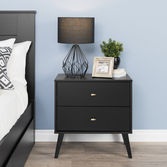 Milo 2-Drawer Nightstand - Black