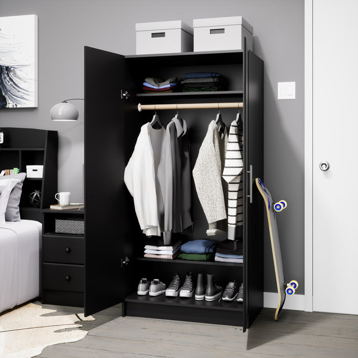Elite 32\" Wardrobe Cabinet - Black