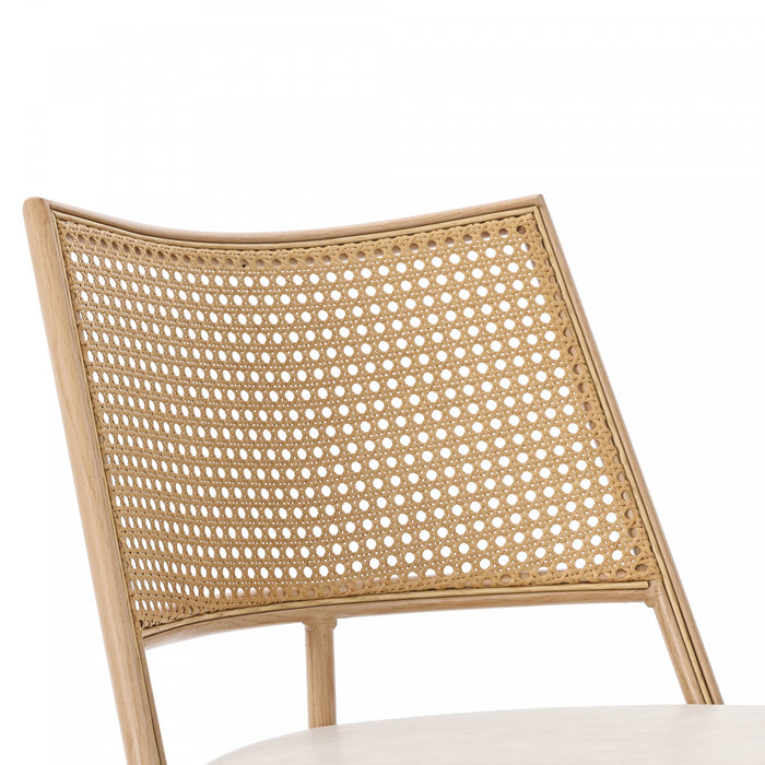 Oliver Modern Dining Chairs with PU Upholstered and PE Rattan Backrest Set of 6,Beige