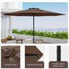 Costway 12 FT Patio Umbrella Outdoor Market Umbrella with Crank Handle 8 Sturdy Ribs Coffee