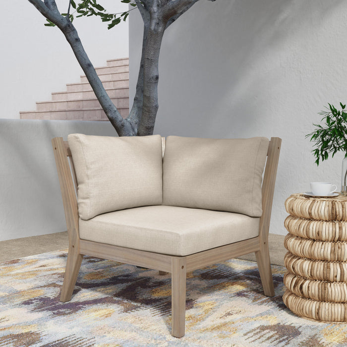 Teagon Outdoor Corner Patio Chair Patio - Natural Beige