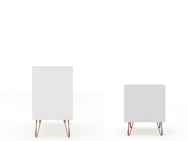 Rockefeller Mid-Century Modern 2-Piece Dresser Set in White