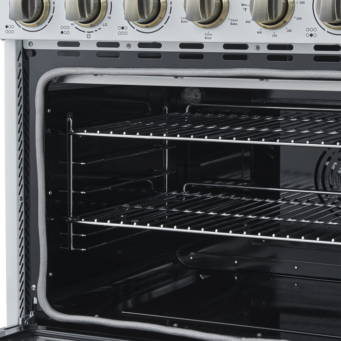 Forno Paolo 36 Inch White Freestanding Electric Range, White, 5.44 cu.ft. - FFSEL6011-36WHT