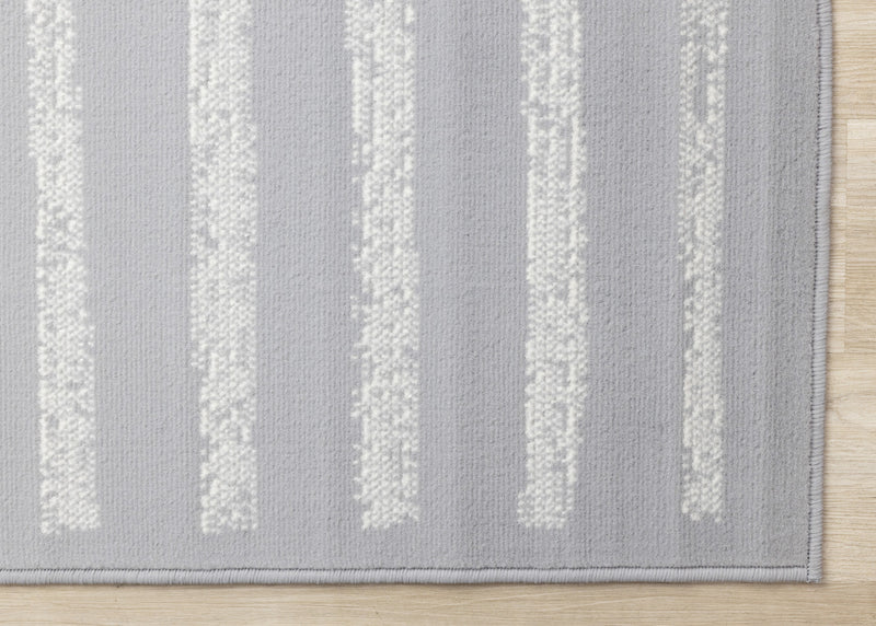 Forte Grey White Modern Striped Area Rug - 7'9\" x 10'6\"