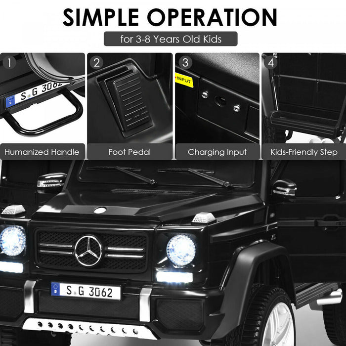 12v Licensed Mercedes-benz Kids Ride On Car Rc Motorized Vehicles W/ Trunk Black