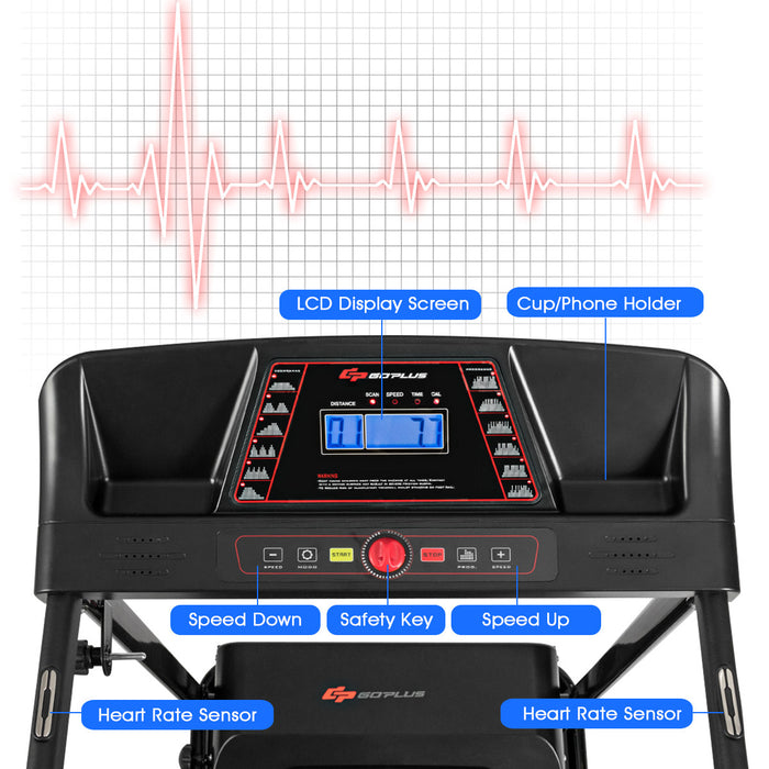 Goplus 1.0hp Folding Treadmill Electric Support Motorized Power Running Machine Trainer