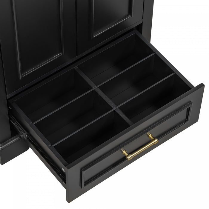 Colin 24 Inch Modern Bathroom Vanity with Ceramic Sink & Storage, Black