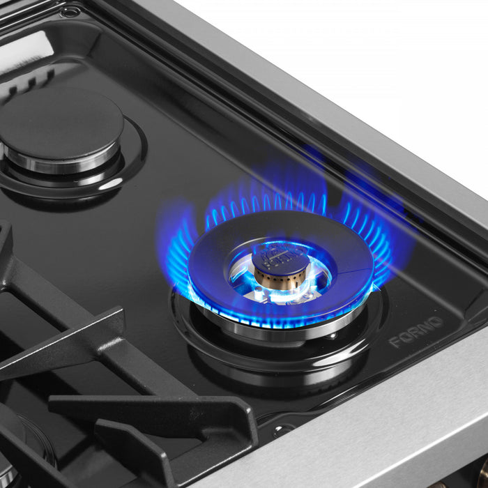 Forno Galiano 36\" Black Gas Range, 4.32 cu.ft- FFSGS6444-30BLK