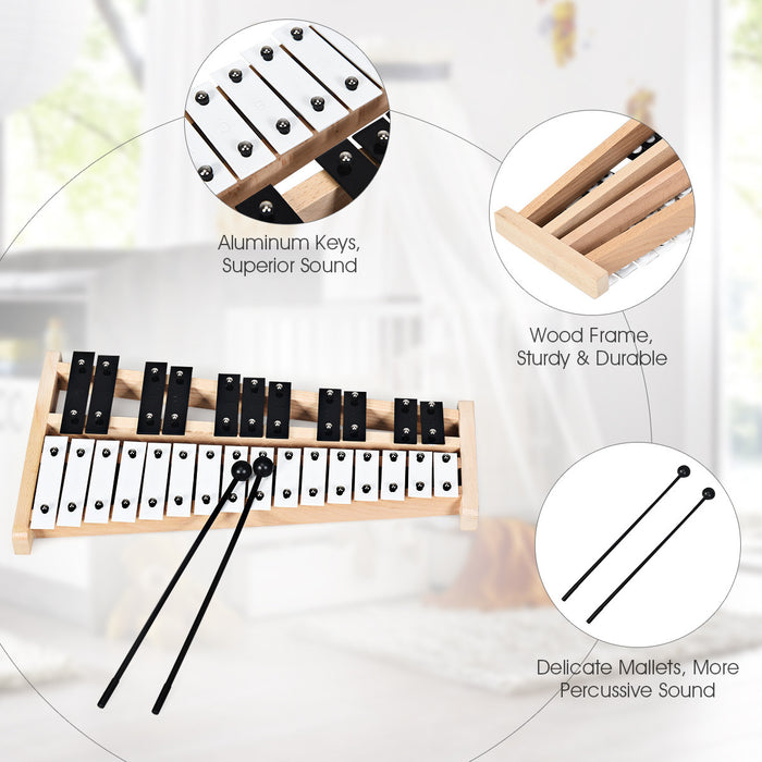 Costway 27 Note Foldable Glockenspiel Xylophone Aluminum Music Instrument