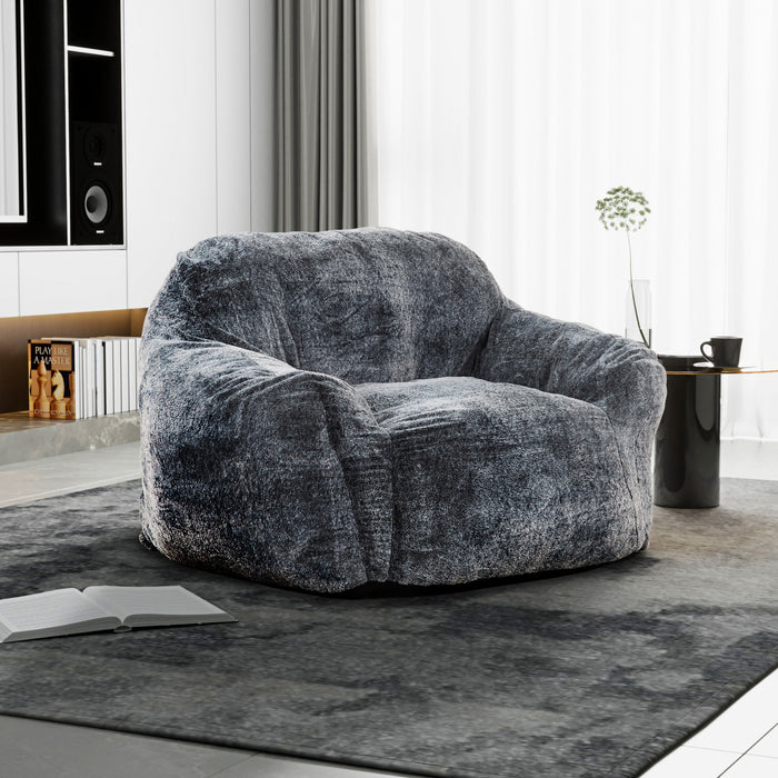 Sealy Tore Faux Fur High Density Foam Bean Bag Chair - Blue