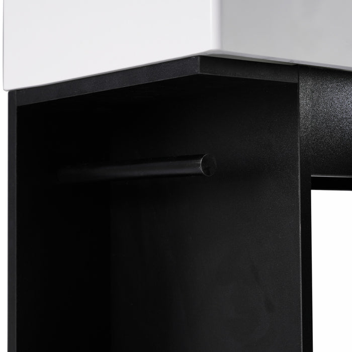 Ethan 18.6\" Bathroom Vanity with Sink and Adjustable Shelf, Black