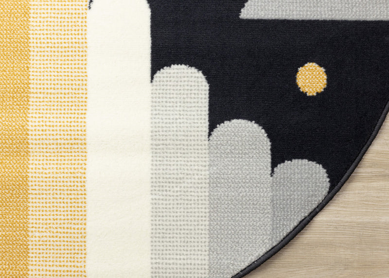 Forte Kids Spaceship Round Area Rug - 5'3\" x 5'3\"