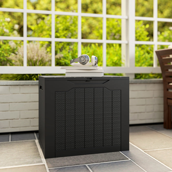 Outsunny 28 Gallon Outdoor Deck Box, Waterproof And Uv Resistant Patio Box