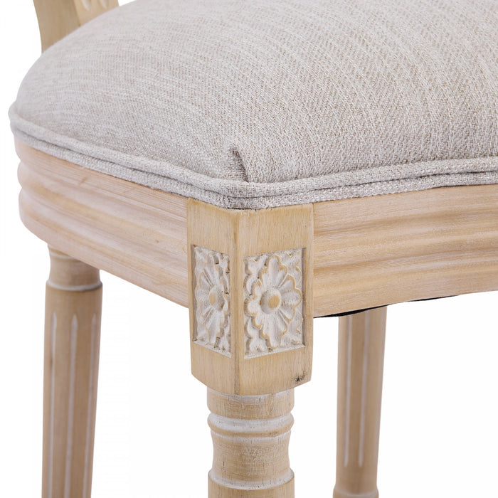 Ethan Solid Wood Rubberwood Dining Chair Set of 2 Pieces with Upholstered Seat,Beige