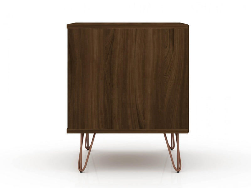 Rockefeller Mid-Century Modern 20\" Nightstand in Chestnut Brown (2-Drawer) - Set of 2