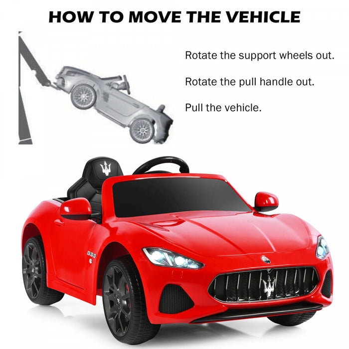 12v Kids Ride On Car Licensed Maserati Grancabrio W/remote Control & Music Red