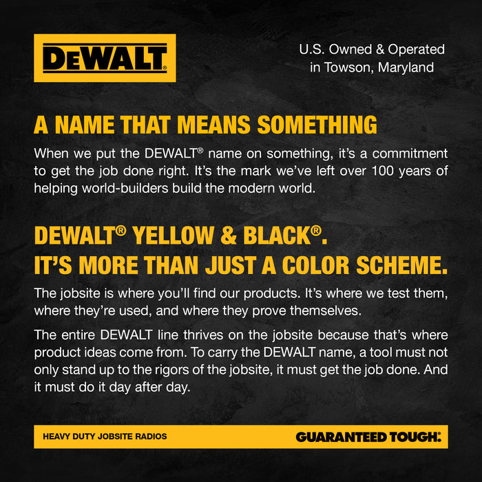 6 Dewalt DXFRS300 Work Site Walkie Talkies - 1 Watt, Heavy Duty, Long Range Indoor-Outdoor Two Way Radios + 22 Channel