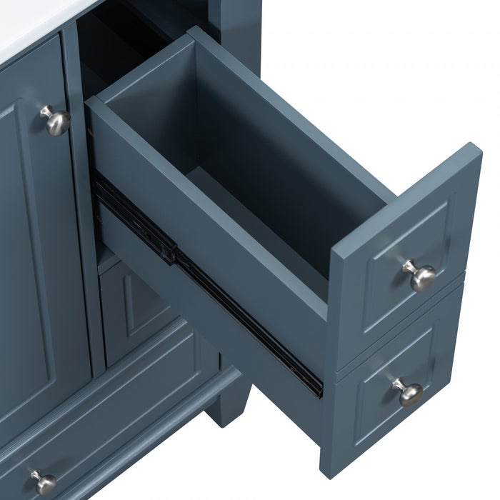 Sophia 24\" Bathroom Vanity with Ceramic Sink, Gray Blue