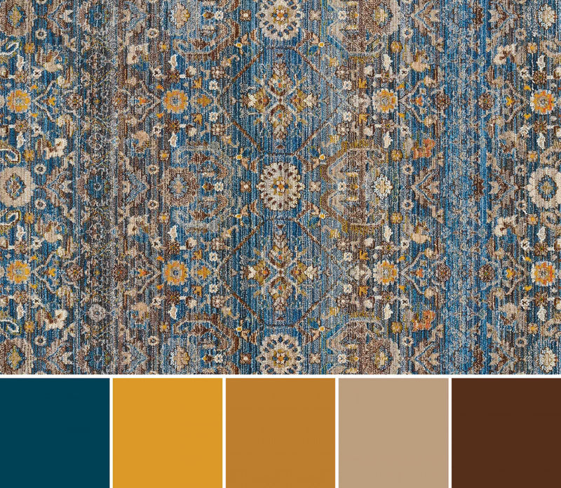 Gianna Traditional 2'6\" x 8'0\" Runner Rug in Blue Indoor Area Rug