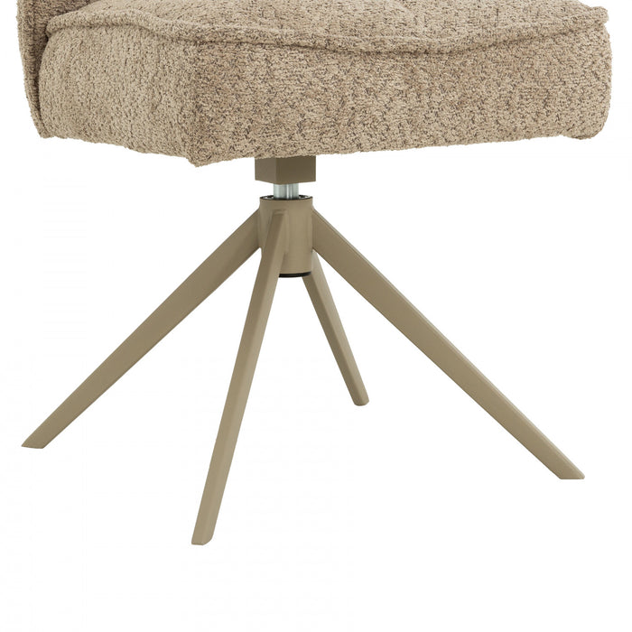 Elowen Taupe Upholstered Swivel Dining Chair (Set of 2)