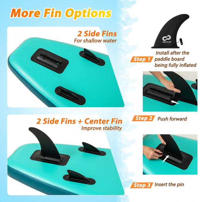 Goplus 11' Inflatable Stand Up Paddle Board For Adults With Kayak Seat Leash Hand Pump,turquoise