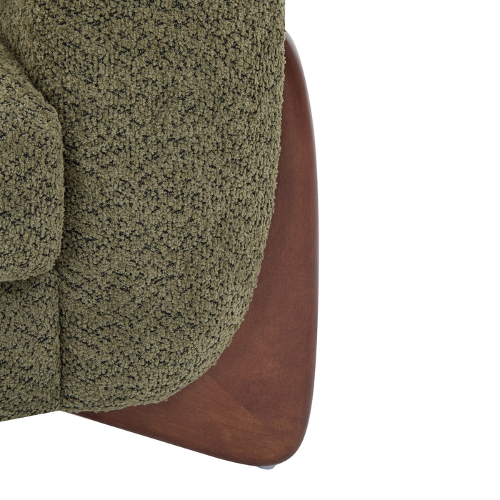 Lillian Solid Wood Modern Boucle Upholstered Loveseat Comfort Seating,Green