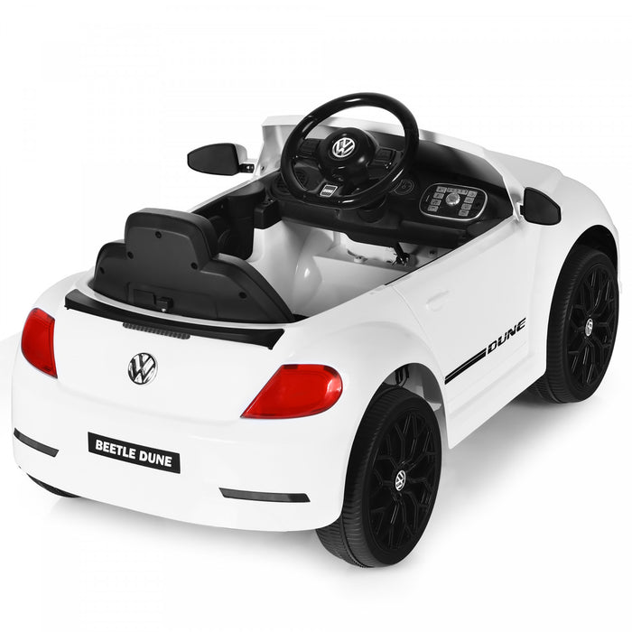 Costway 12v Kids Ride On Car Licensed Volkswagen Beetle W/ Remote Control & Music White