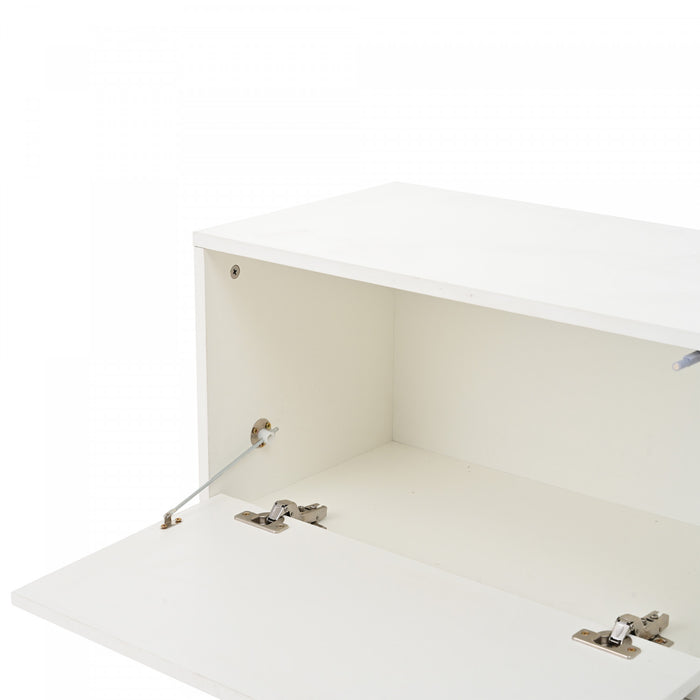 Zara 65 Inch Wall-Mounted TV Unit Set with Display Shelves, White