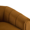 Vela Modern Velvet Swivel Club Chair with Tub Design, Black, Caramel | Vela Fauteuil Club Moderne en Velours Pivotant a Coque, Noir, Caramel