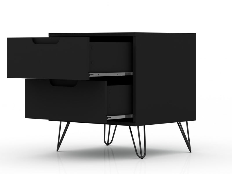 Rockefeller Mid-Century Modern 2-Piece Dresser Set in Black