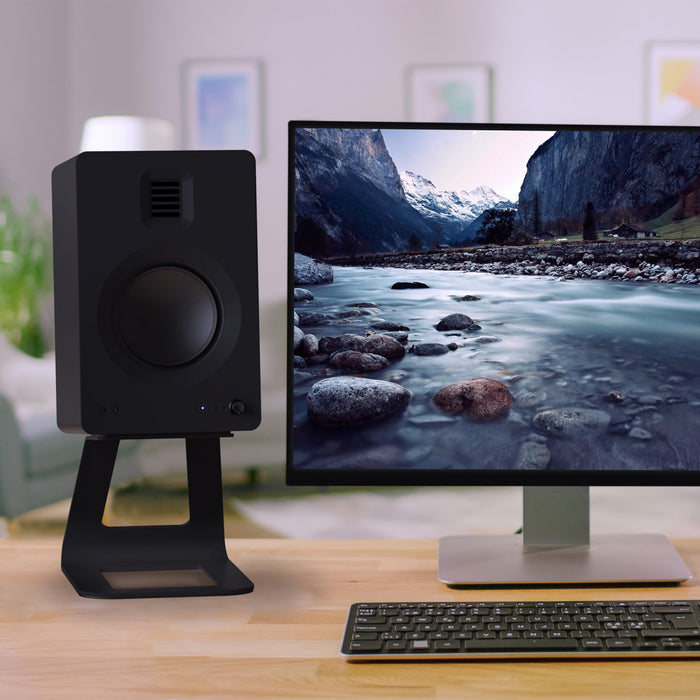 Kanto SE6 Elevated Desktop Speaker Stands for Large Speakers - Pair, Black