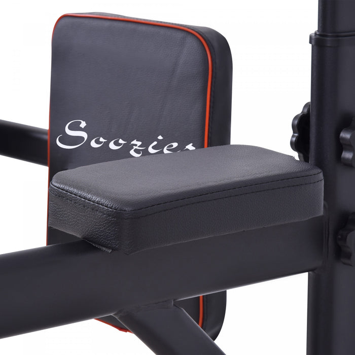 Soozier Adjustable Power Tower With Pull Up And Dip Bar, Home Gym Workout