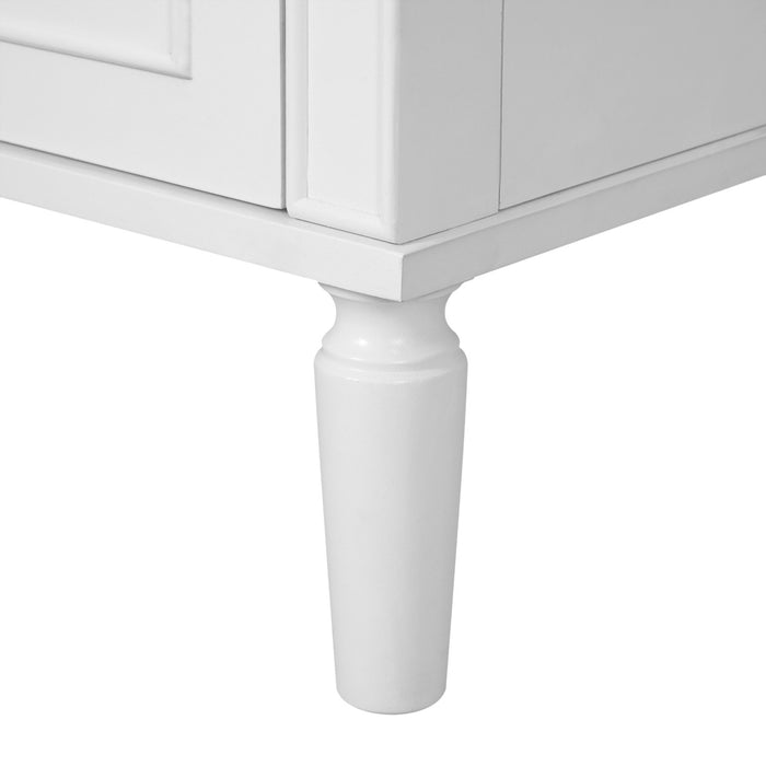 Emerson 30 Inch Bathroom Vanity with Ceramic Sink and Three Drawers, White