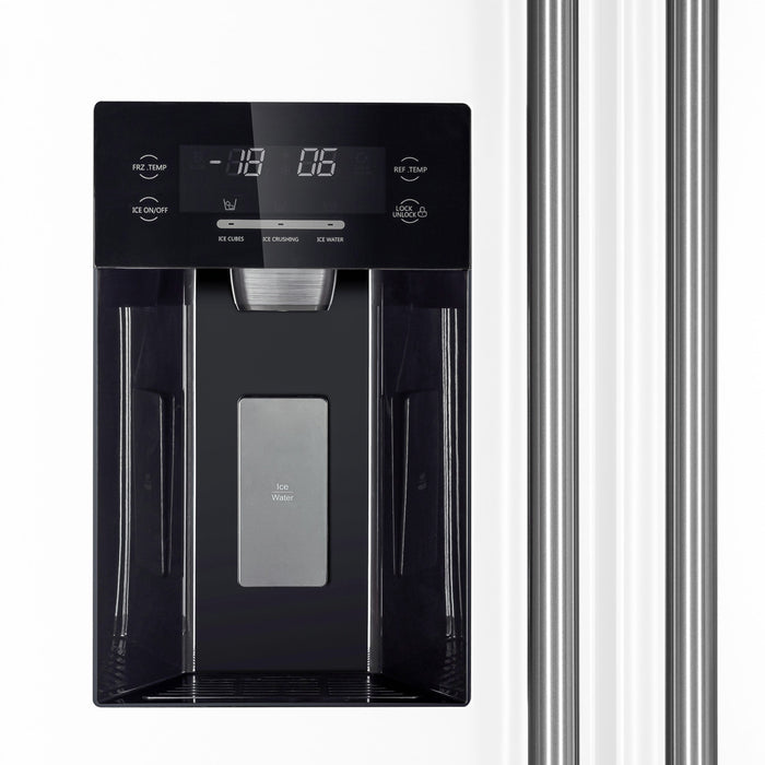 Forno Salerno 36-inch Side-by-Side Refrigerator in White, 20 cu.ft. - FFRBI1844-36WHT
