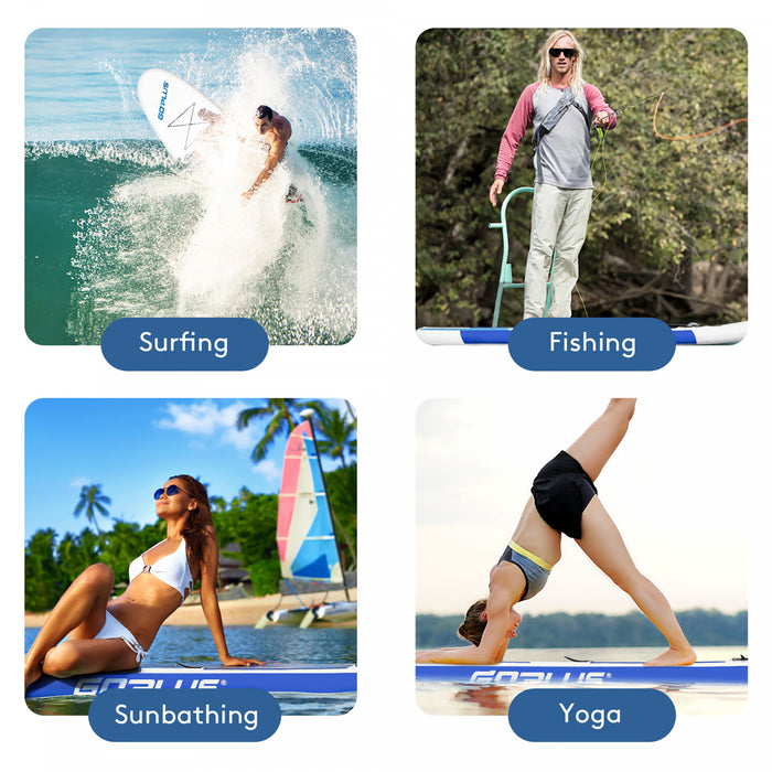 Goplus 11ft Inflatable Stand Up Paddle Board 6'' Thick W/backpack Leash Aluminum Paddle