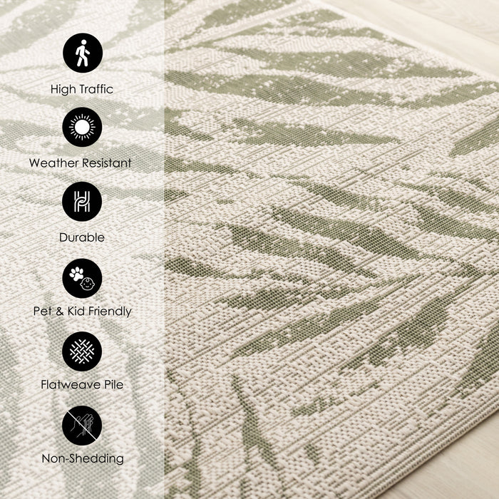 Jackson Taupe White Elegant Border Outdoor Rug, 7'10\" x 10'6\" Outdoor Area Rug