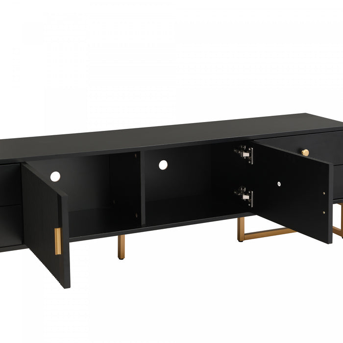Gavin 68.8\" TV Cabinet with Storage Drawers and Media Organization Function,Black Tv Stand