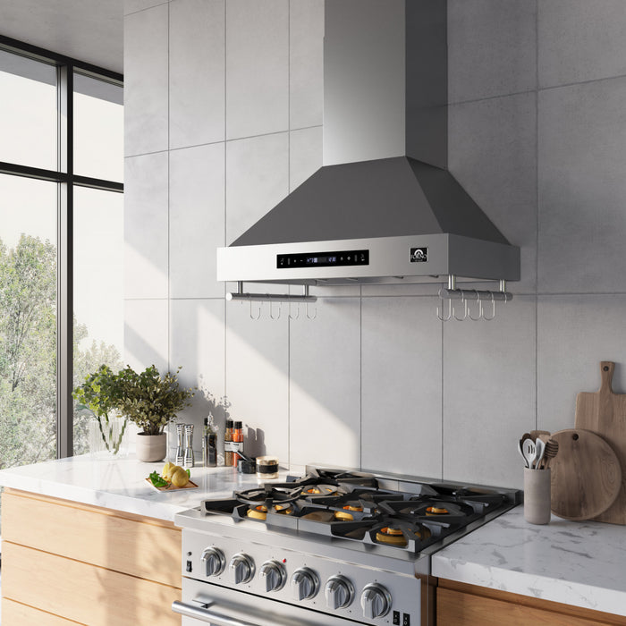 Forno Venezia 30 Inch Wall-Mounted Range Hood, Stainless steel-FRHWM5503-30