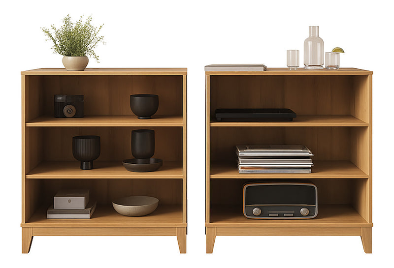 Modulr 2 Adjustable Shelves Bookcase - Natural Oak