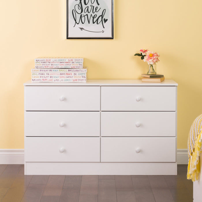 Astrid 6-Drawer Dresser - White