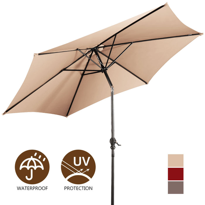 Costway 9FT Patio Umbrella Market Sun Shade Steel Tilt W/ Crank Outdoor Yard Garden